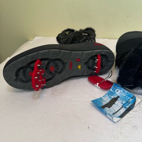 Pajar NEW Veronica Winter Boot Icegrippers Key Zip Faux Fur Waterproof Black 6.5 - Picture 3 of 16